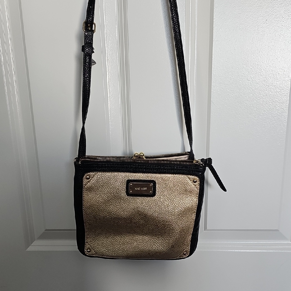 Nine West Elegant Black and Tan Crossbody Bag